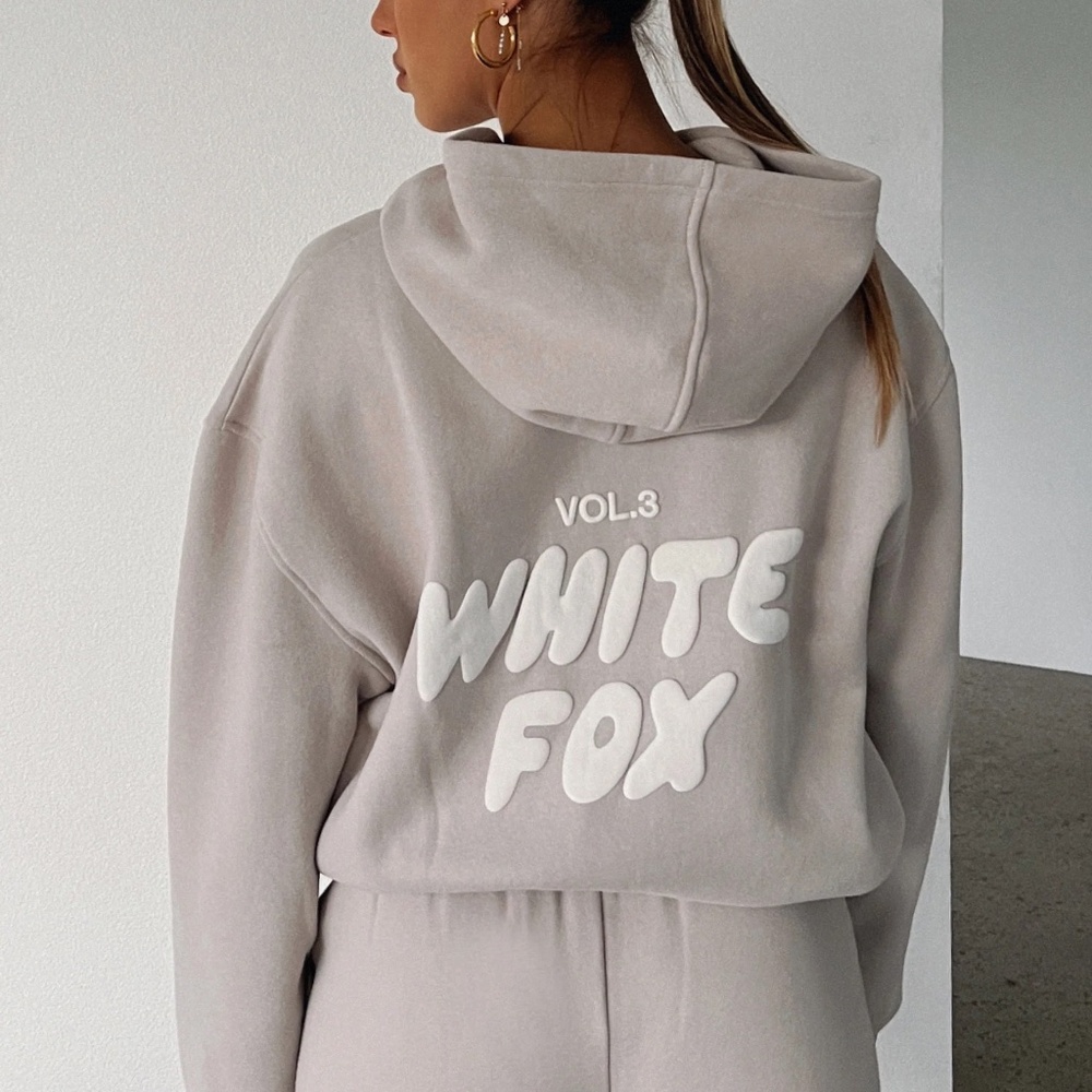 White Fox Hoodie "Offstage, Moon"